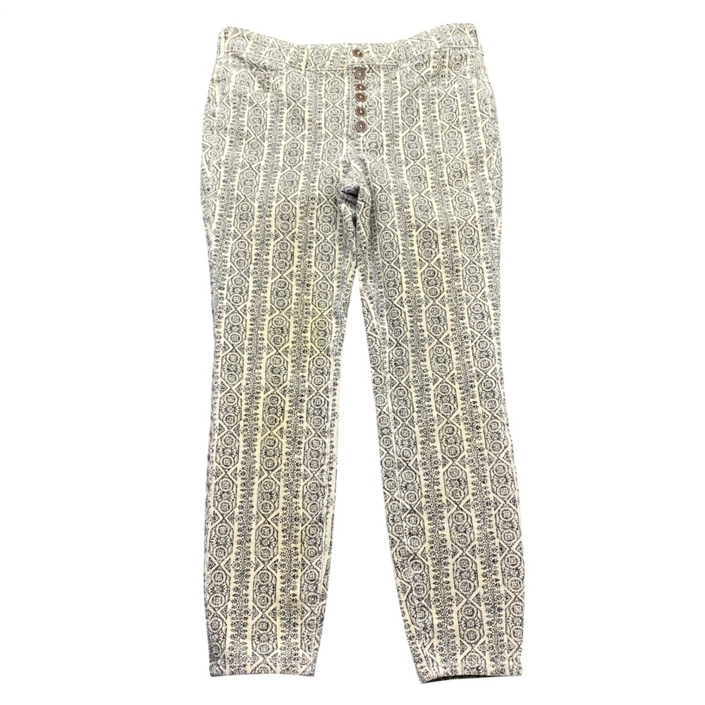 Urban Outfitters BDG High-Rise Skinny Pants Geometric Print Tan Black Size 31